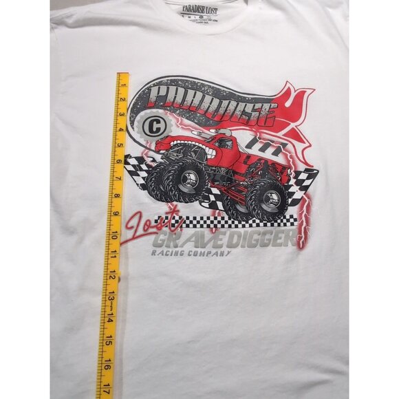 Paradise Lost Grave Digger Racing Company Monster Truck Men's T-Shirt - Picture 6 of 10